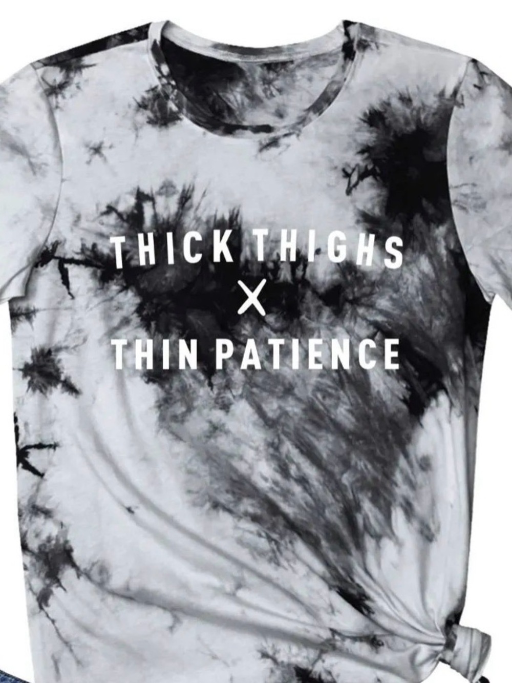 SHEIN Black & White Tie-Dye Graphic Tee